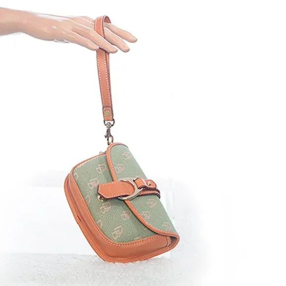 Dooney Bourke Leather and Cloth Monogram Wristlet Mini Bag - Picture 5 of 8